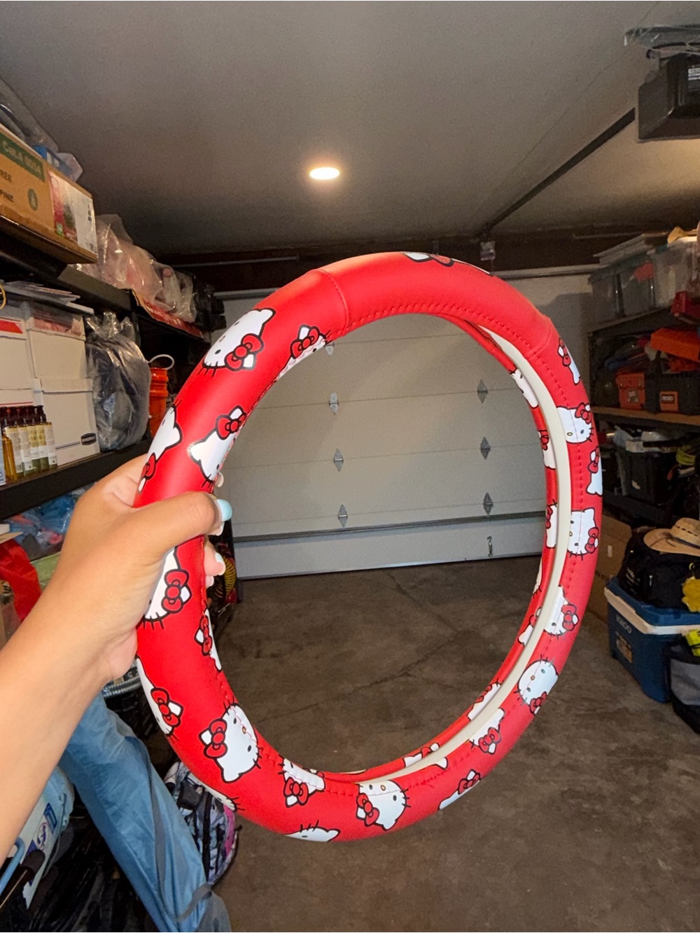 Sanrio Hello Kitty Red Kids Steering Wheel Cover